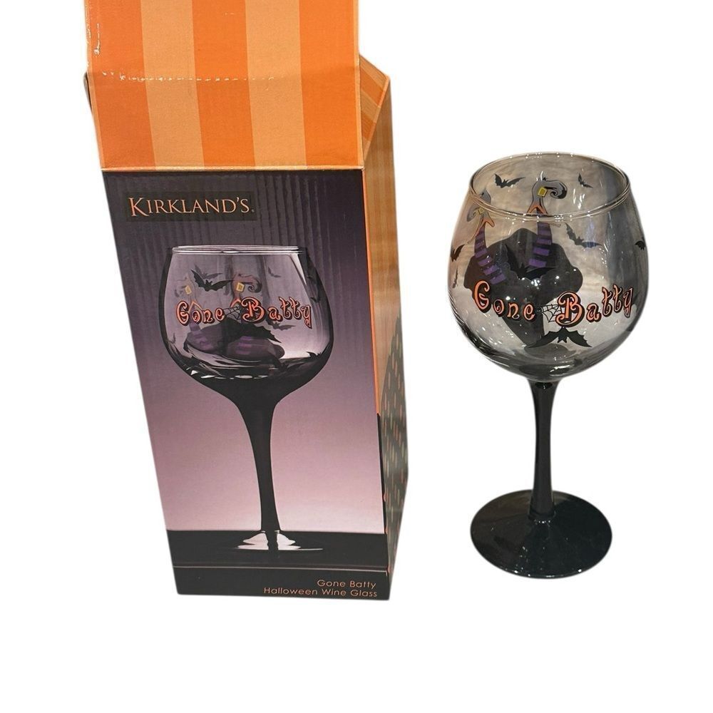 Kirkland's Gone Batty Halloween Wine Glass